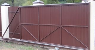 Купить откатные ворота из профнастила Нальчик, цена от 1792 руб.